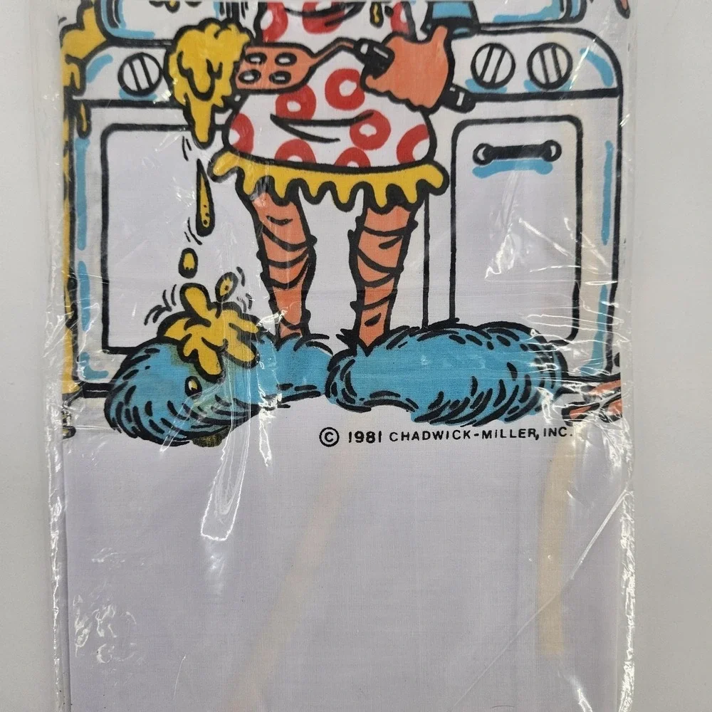 Vintage 1981 Novelty Chef Needs A Kiss Funny Apron NOS‎ Cartoon Gift